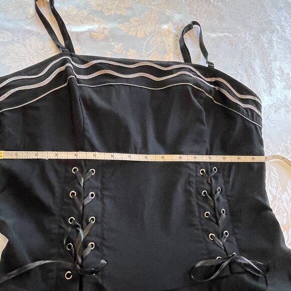 Terra Nostra dress spaghetti strap Spanish style black and silver size 12 - Picture 8 of 11